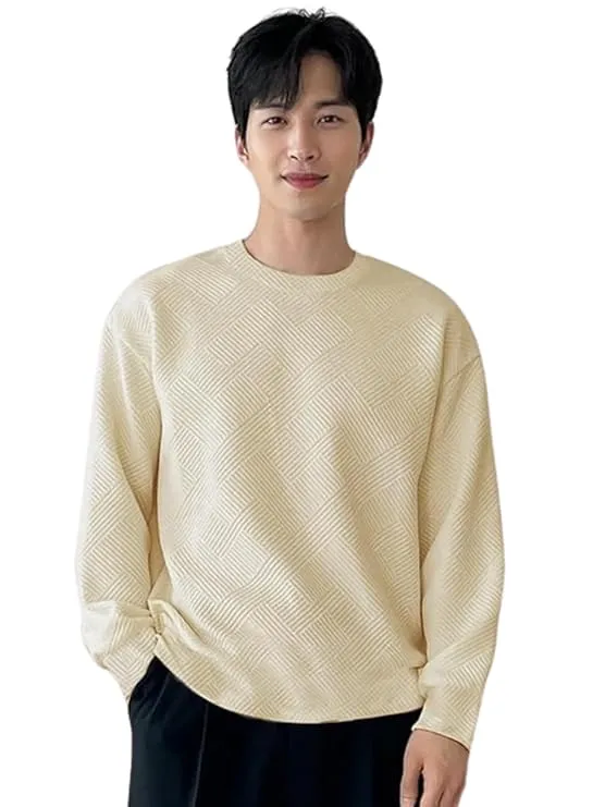 GRECIILOOKS Men's Polycotton Regular Fit Solid Plain Casual T Shirt Stylish Latest | Oversized Fit Full Sleeve T Shirt (Available in Plus Size)