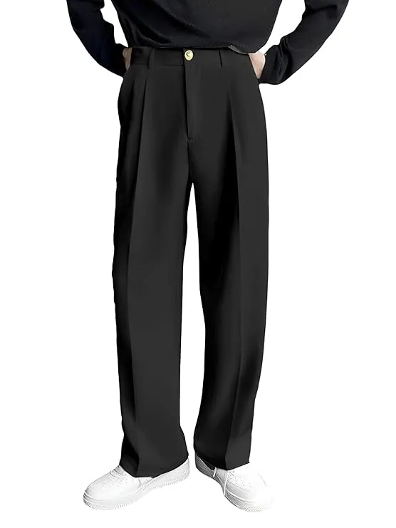FTX Men Korean style trouser | Formal trouser | Casual trouser | Relaxed Fit | Baggy Trouser for men